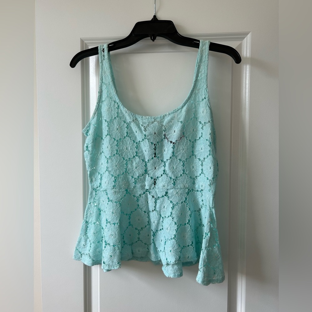 Floral lace peplum top